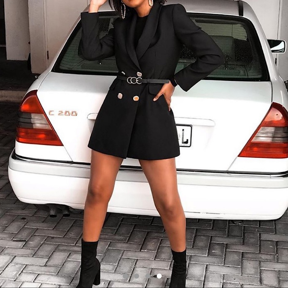 Zara Black Blazer with Gold Buttons